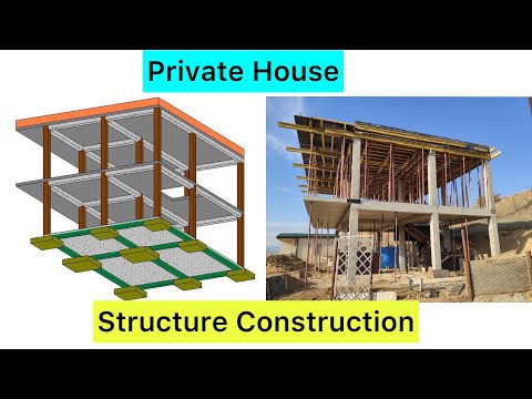 Private House Structure Construction | კერძო სახლის კარკასის მშენებლობა